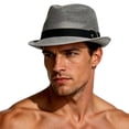 thumbnail image 4 of Noric Men Summer Fedora Hat UPF 50+ UV Protection Wide Brim Straw Sun Hat Casual Beach Cap for Vacation Travel, 4 of 5