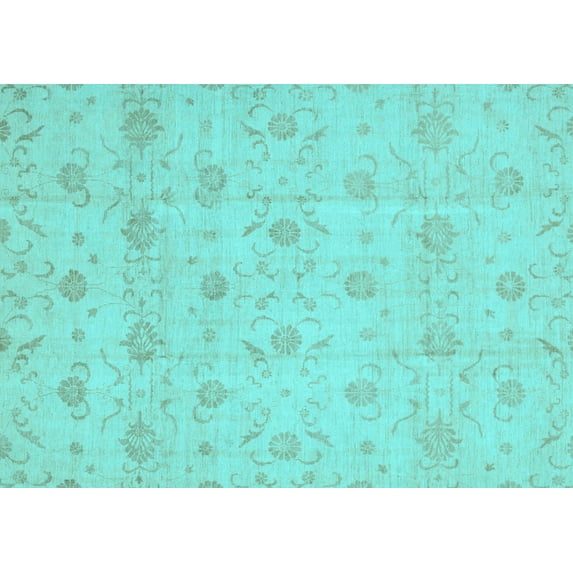 Ahgly Company Indoor Rectangle Oriental Light Blue Traditional Area Rugs, 3' x 5'