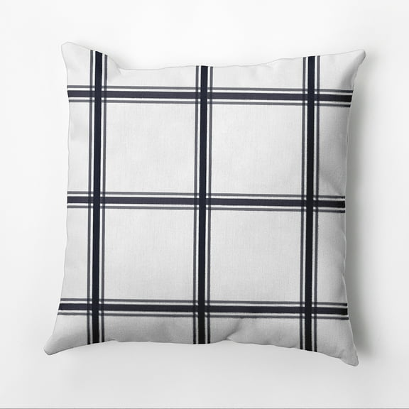 Simply Daisy 16" x 16" Windowpane Plaid Geometric Outdoor Pillow, Blue (1 count)