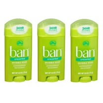 Ban Anti-Perspirant Deodorant Invisible Solid Unscented 2.60 oz 3-Pack