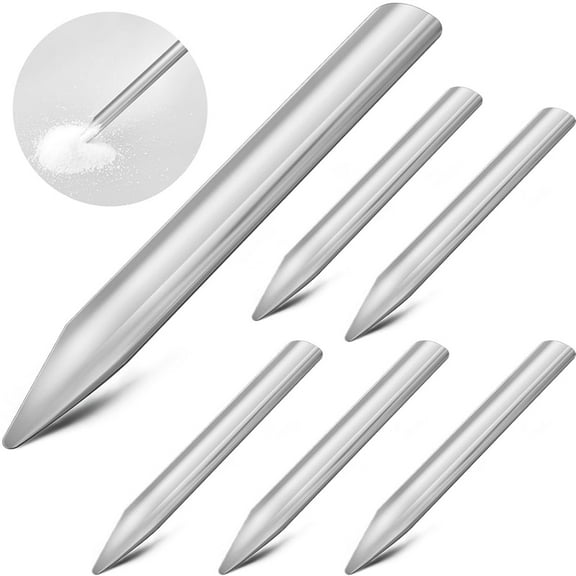 6pcs 6 Inch Laboratory Curved Metal Bead Spoons with Round Tips for Scooping Transferring Mixing Pastes Classroom Tools