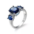 thumbnail image 3 of EOEMY Elegant 925 Silver Filled Ring Cubic Zircon Women Wedding Jewelry Gift Sz 6-10-10-Royal Blue, 3 of 9