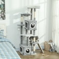 thumbnail image 2 of PawHut 65 Inch Cat Tree, Multi-Level Cat Tower with Condos, Perch, Grey, 2 of 10
