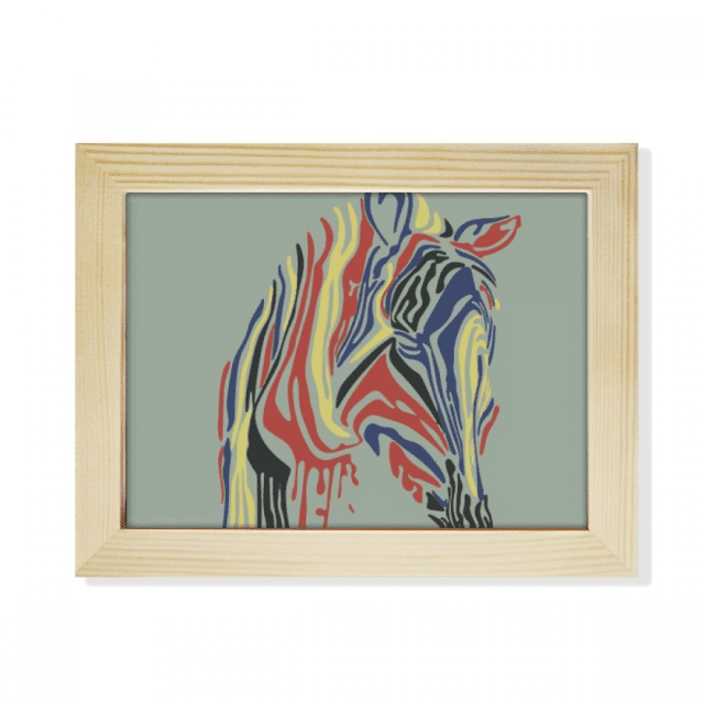 Graffiti Single Simple Colourful Pinto Animal Desktop Photo Frame Picture Art Decoration Painting 6x8 inch