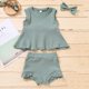 thumbnail image 1 of Herrnalise - Ropa para niñas pequeñas, vestido con lazo, top, bragas, traje de verano de color liso, 1 of 1