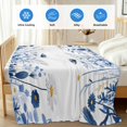 thumbnail image 4 of Blue Floral Spring Cooling Blanket, Lightweight Breathable Summer Throw Blanket with Double Sided Cold Effect, Summer Botanical Pastoral Picnic Beach Blankets Bed Sheet for Hot Sleepers 40"x60", 4 of 8