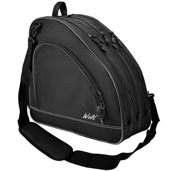 WOLT Black Ice Skate Roller Skate Bag, Inline Skate Bag with Adjustable Shoulder Strap