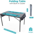 thumbnail image 6 of Creative Outdoor Portable Folding Table with Built-In Outdoor Cooler and 4 Cup Holders, Teal Gray, 6 of 8