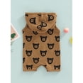 thumbnail image 4 of Franhais Baby Hooded Romper, Sleeveless Cartoon Bear Printed One Piece Jumpsuit for Baby Boys Girls, 4 of 8