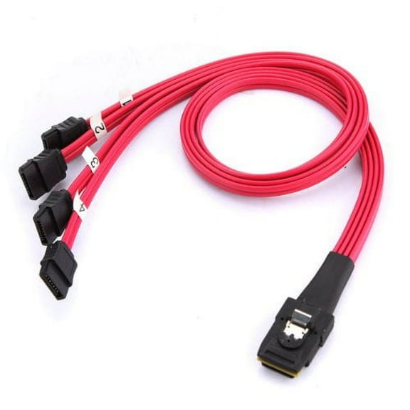 AYA Mini SAS to 4-SATA SFF-8087 Multi-Lane Forward Breakout Internal Cable 19 Inch