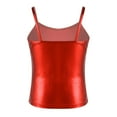 thumbnail image 2 of Oyolan Kids Girls Shiny Metallic Ballet Dance Camisole Tank Tops Party Vest Hip Hop Dance Tops Dancewear Red 14, 2 of 7