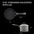 thumbnail image 2 of Circulon 3 Qt Radiance Hard-Anodized Nonstick Straining Saucepan, Gray, 2 of 11