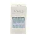 thumbnail image 1 of 1 Set French Tip Press on Nails Solid Color Extra Long Artificial Detachable Full Cover Salon DIY Manicure Kit for Girls H33-light blue, 1 of 6