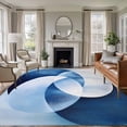 thumbnail image 3 of Abstract Stitching Area&nbsp;Rug 8x10ft Blue White Gradient Geometric Non-Slip&nbsp;Washable Square&nbsp;Rugs Soft Felt Indoor Floor Mat for Bedroom Kitchen Living Room Bathroom, 3 of 9