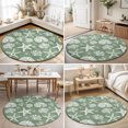 thumbnail image 4 of Round Rugs 5Ft, Starfish Sage Green Coastal Round Area Rug Washable Indoor Throw Carpet, Summer Nautical Shell Beach Soft Non Slip Circle Rug for Cabinet Bathroom Home Decor Aesthetic, 4 of 8