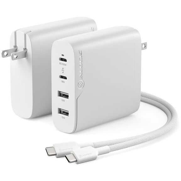 Alogic  4 x 100 Rapid Power 4 Port 100W Gan Charger, White