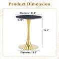 thumbnail image 3 of JUFU 24" Round Dining Table, Small Round Dining Table with MDF Wood Top and Metal Pedestal Base, Mid Century Modern Tulip Table for Kitchen, Small Space Bistro Table Black, 3 of 7