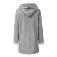 thumbnail image 6 of Juebong Faux Suede Fleece Jacket Women Horn Button Hooded Coats Fuzzy Sherpa Lined Jackets Casual Warm Winter Coat Outwear Gray,XL, 6 of 8