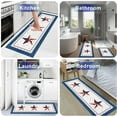 thumbnail image 3 of Independence Day Kitchen Rugs and Mats Set of 2, 4th of July Stars on White Non-Slip Floor Doormat Comfort Area Runner Rug and Mat, Blue Frame Indoor Entrance Carpet Home Decor, 3 of 6