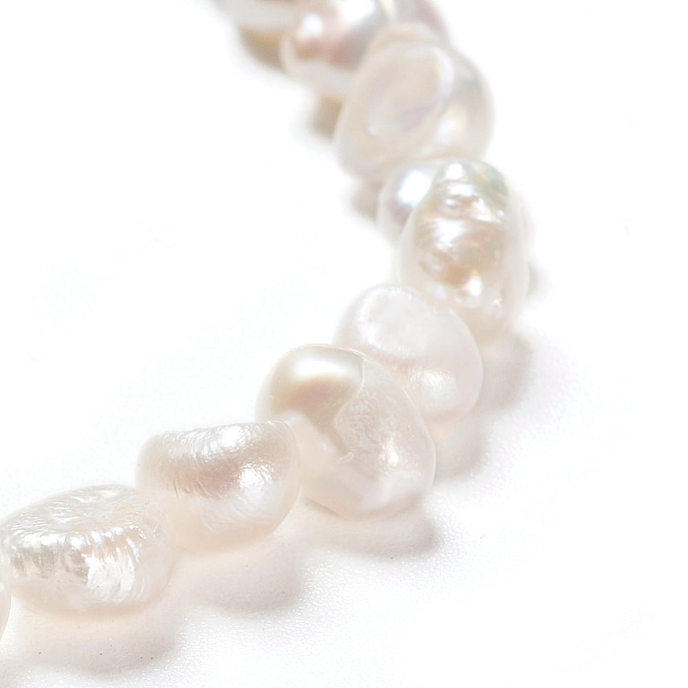 Natural Cultured Freshwater Pearl Beads Strands Two Sides Polished White 4.5~6.5x3~4x4~5.5mm Hole: 0.5mm about 39pcs/strand 7.09 inch(18cm) DIY