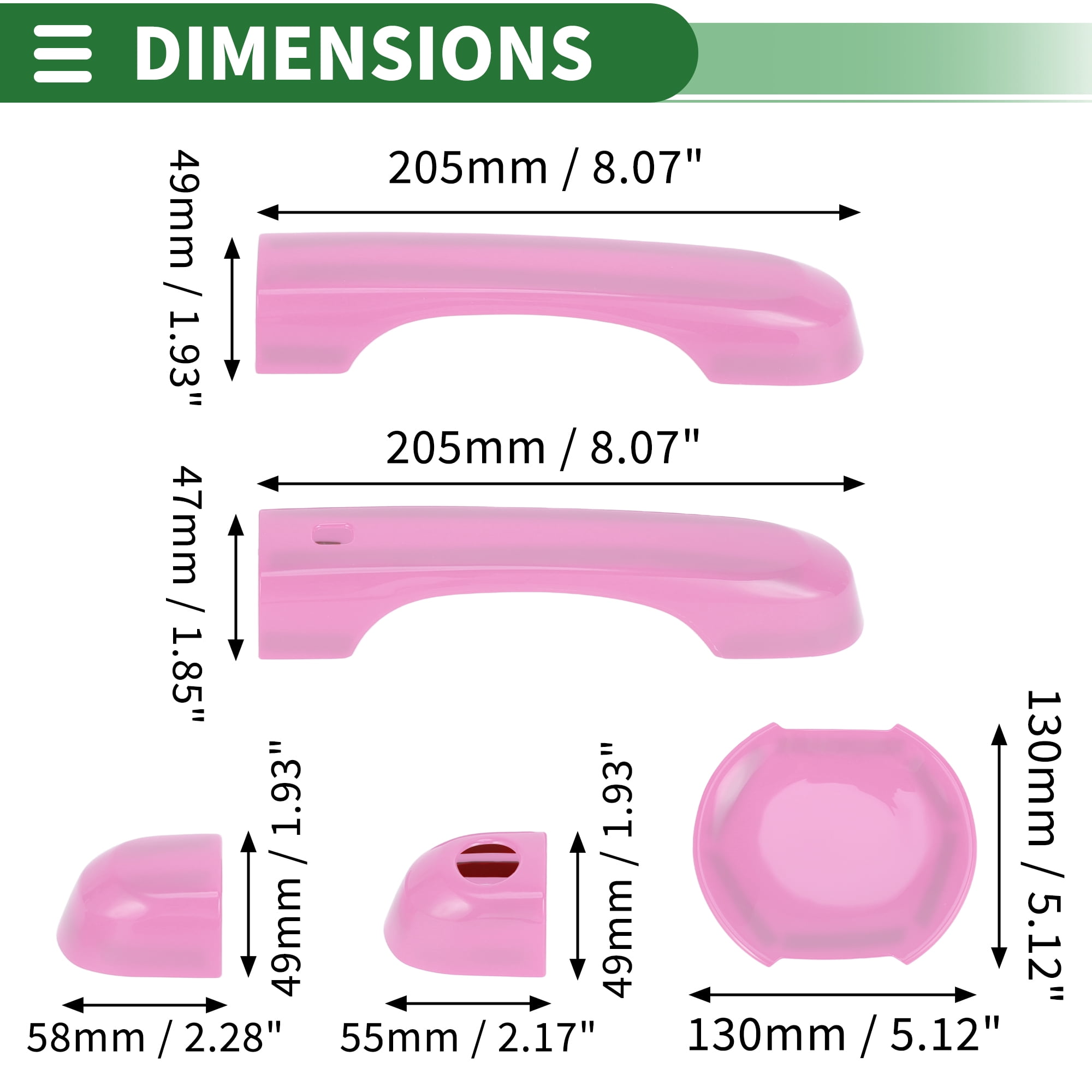 Unique Bargains Exterior Door Handle Cover Set Pink for Jeep Renegade 2015-2021