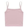 thumbnail image 4 of TiaoBug Kids Girls Sleeveless Dance Crop Tops Camisole Undershirts Ballet Gymnastics Fitness T-Shirt Pink 8-10, 4 of 5