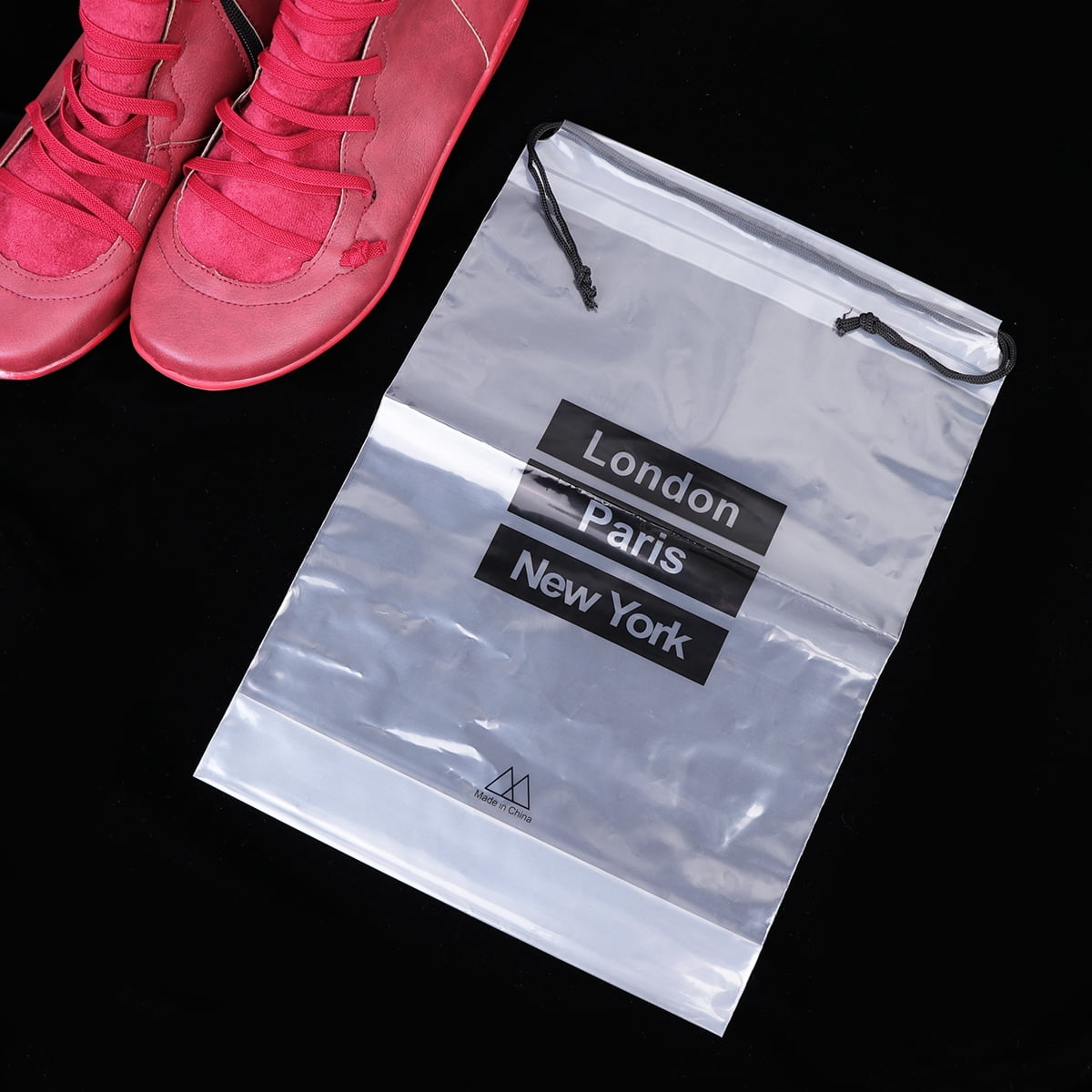 unbranded 30 pcs Waterproof Shoes Bag Transparent Shoe Organizer Outdoor Portable Drawstring Pouch Travel Drawstring Pouch