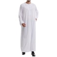 thumbnail image 2 of JUUYY Thobe for Men Button down Caftans Big and Tall Thobe with Pocket White XXL, 2 of 9