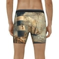 thumbnail image 4 of Salouo Vintage Nautical Lighthouse Pattern Men's Boxer Briefs, Soft & Breathable Underwear Elastic Waistband Briefs for Men,1-Pack, 4 of 7