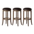 thumbnail image 1 of Maven Lane Eva Bar Stool in Walnut with Marksman Saddle Vegan Leather, Set of 3, 1 of 6