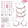 thumbnail image 2 of Pink Charm Bracelet Making Kit TeqHome Jewelry Making Kit Trendy Stuff DIY Crafts with Gift Box for Teen Girls Gifts Birthday 5 6 7 8 9 10 11 12 Years Old, 2 of 11