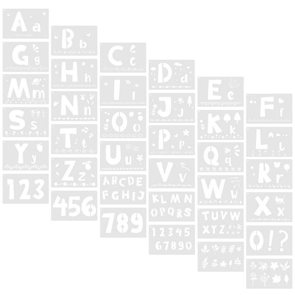 Luxshiny 36Pcs Holiday and Christmas Stencils for Painting on Wood Durable Plastic White