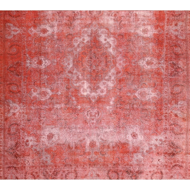Ahgly Company Tapis Rectangulaire Intérieur Traditionnel Persan Rouge, 7 Pieds x 9 Pieds