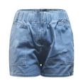 thumbnail image 6 of Ierhent Womens Shorts Jean Women's Ripped Distressed Skinny Denim Shorts Blue,M, 6 of 6