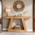 thumbnail image 3 of Tribesigns 55" Farmhouse Console Table, Wood Sofa Table with Storage for Hallway, Living Room,Natural, 3 of 5