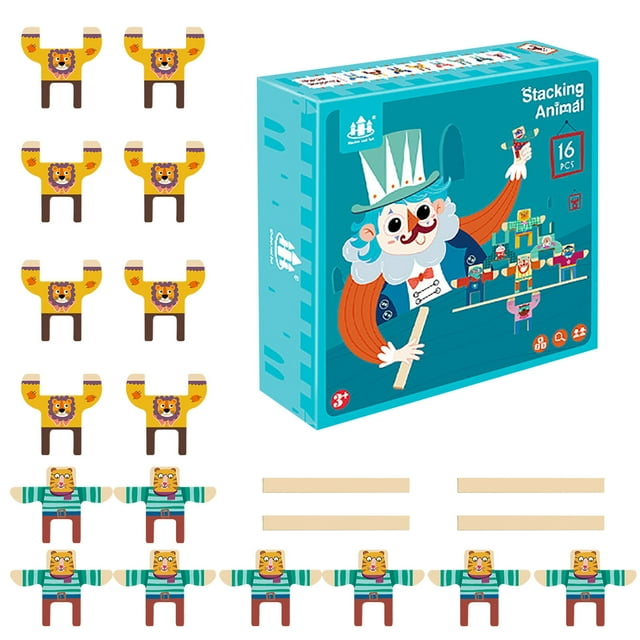 Agiferg Animal Balance Game DIY Building Blocks Smooth Stacking Early Educational Toys
