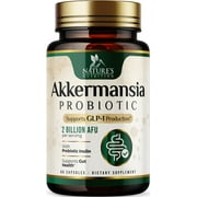 Akkermansia Gut Health Supplement - Premium Akkermansia Probiotic With Prebiotic Fiber - Akkermansia Muciniphila 2 Billion AFU Per Serving - GLP-1 Support for Women & Men, Bottled USA - 60 Capsules