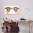 thumbnail image 2 of Stupell Industries Rose Flower Crown Cow Portrait Floral Farm Gray Framed by Annie Warren, 2 of 5