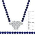 thumbnail image 2 of Everly Women's 23ct TGW Created Blue and White Sapphire Silver Tennis Heart Necklace and Bracelet, 2 of 9