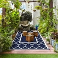 thumbnail image 2 of DEORAB Outdoor Rug Reversible 6x9' Patio Rug,Clearance Outside Plastic Waterproof Mat,Fordable for Patio, Camping, RV, Deck, blue&white, 2 of 7