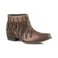 thumbnail image 1 of Roper Women's Burnished Leather Fringe Western Boot Snip Toe - 09-021-0977-1054 Br, 1 of 1