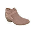 thumbnail image 1 of Portia Blush Pink Mauve Suede Soda Women Ankle Boots Small Short Heel Booties Buckled Side Zipper, 1 of 4