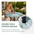 thumbnail image 4 of Round Outdoor Tablecloth with Umbrella Hole and Zipper, Coastal Starfish Tablecloth with Elastic Waterproof, Nautical Ocean Creature Eucalyptus Leaf Patio Table Covers for 36" - 44" Pool Tables, 4 of 9