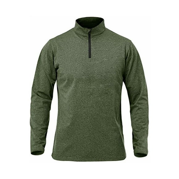 Minnieouse Jersey de media cremallera para hombre, camiseta cálida de manga larga transpirable de Color sólido para niños, ropa interior térmica Camisetas Verde SG Minnieouse AP013080-14