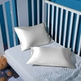 thumbnail image 4 of Flxxie Silk Satin Toddler Pillowcases with Envelope Closure, Ultra Soft Travel Pillow Covers, Small Pillowcases for Kids, Silver Gray, 14" x 20", 2 Pack, 4 of 5