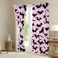 thumbnail image 3 of jejeloiu Horror Bats Blackout Curtains Set of 2 (52x84 Each),Happy Halloween Window Curtains,Pink Black Curtains and Drapes For Children,Breathable Home Decor, 3 of 6