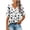 White, variant on Women's T-Shirt V-Neck Casual Loose Fit Button Up Short Sleeve Blouse with Stylish Print Comfortable and Elastic for Everyday Wear