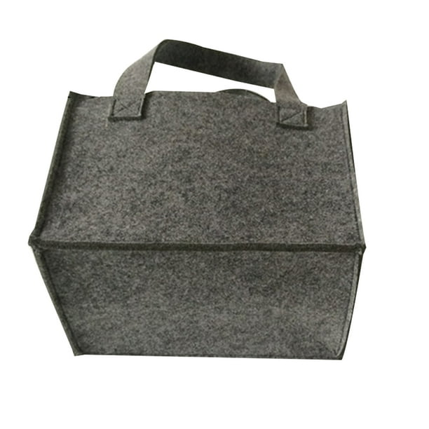 Billuyoard Bolsa de almacenamiento de fieltro, plegable, lavable, para beber vino y cerveza, 6 ranuras, contenedor de transporte extraíble, Almacenamiento y organización del hogar Gris