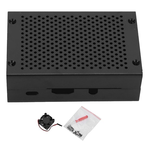 Carcasa protectora para Raspberry Pi 3 de aleación de aluminio con ventilador.