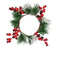 thumbnail image 3 of Anillo de vela navideña, corona navideña artificial, decoración colgante para puerta navideña, corona navideña para puerta para Navidad, exterior, 3 of 8